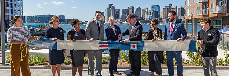 Lendlease hosts ribbon-cutting for Clippership Wharf in East Boston - achieved USGBC LEED Silver certification