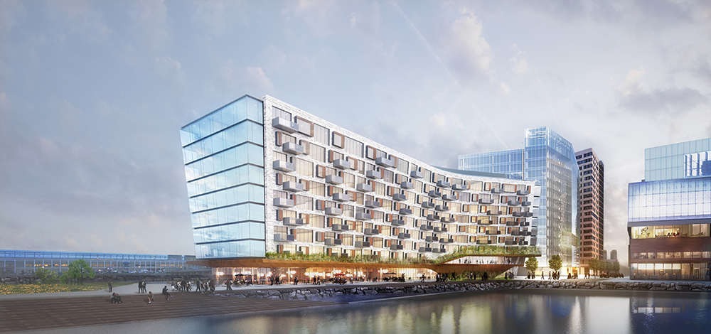 Tishman Speyer releases rendering for final phase of Pier 4 project - a two building development to seek LEED Gold certification