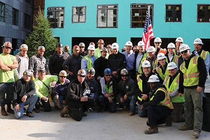 Callahan Construction Managers celebrates topping off of Assembly Row’s Block 6