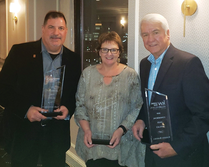 Dalti, Barrera and Corkum of KW Commercial  Leading Edge honored