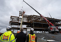 BOND Building Construction celebrates topping off of Mass. Maritime Academy STEM Building