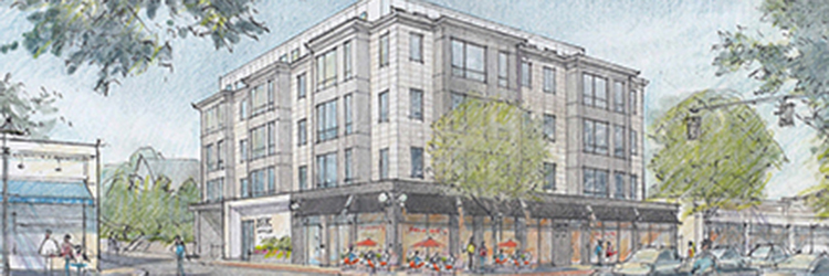 Kaplan Construction begins work on 25-unit JFK Crossing - a five-story, 42,000 s/f mixed-use building at 420 Harvard St.