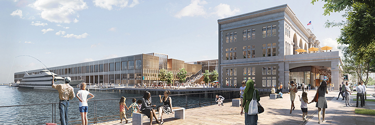 Pembroke to revitalize 705,000 s/f Seaport World Trade Center and Pier - design team includes CBT, Schmidt Hammer Lassen and Sasaki