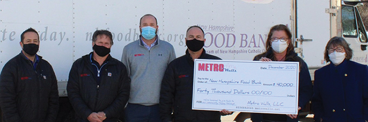 Metro Walls donates $40,000 to the New Hampshire Food Bank - will provide over 80,000 meals to those in need