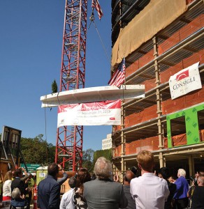 topping-off ceremony for Mosaic on the Riverway, Boston