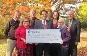 Shown (from left) are: Front - Susan Paley, The Village Bank vice president and community relations officer; Joseph De Vito, The Village Bank president and CEO; and Carol Connolly, Friends of Farlow Park board member. Rear - Friends board members Keith Jones, president; Jay Walter, vice president; Janet Sterman; and Karnig Boyajian.