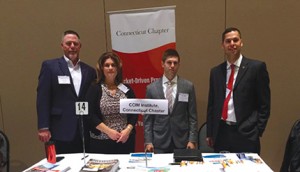 Shown (from left) are: Steve Patten, CCIM; Erica Bazzano, CCIM; David Almeida, CCIM, and chapter vice president; and Michael Guidicelli, CCIM, SIOR, and chapter president.  Chapter members not shown in the picture, but who were present are: Joel Witkiewicz, CCIM; Bryan Atherton, CCIM; Gus Ryer; John Cafasso, CCIM; Eric Amodio; Tom Greene; Ken Ginsberg; and Jere O’Brien