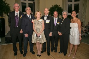Shown (from left) are: Stephen Wessling, Wessling Architects, co-chair of BOMA Benefit Committee; Mike Gill, Federal Reserve Bank of Boston, 2016 BOMA Boston president; Patty Foley, Save the Harbor Save the Bay; Jonathan Peck, C&W Services, co-chair of BOMA Benefit Committee; John Yazwinski, Father Bill’s & MainSpring; Alicia Ianiere, Pine Street Inn; and Adrienne Maley, BOMA Boston.