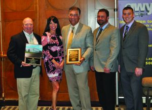 Shown (from left) are: Tim Allison, VP of project management; Lynne Barnes, controller; Marty Barnes, president; Tony Barnes, GM - steel fabrication division and Anthony Poliatti, project manager.