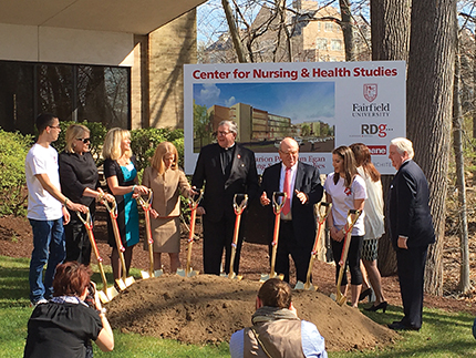 Gilbane Building Company breaks ground  on four-story project at Fairfield University