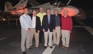 Chapter members aboard the USS Midway. Shown (from left) are: Michael Guidicelli, SIOR; Jeff Ryer, SIOR, CCIM; Mark Duclos, SIOR;  Art Ross, SIOR; Frank Hird, SIOR; and Larry Levere, SIOR  