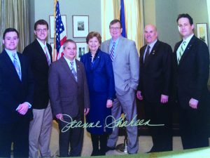Shown (from left) are: David Barrett CPM, ARM, of Clifton Management Co.; U.S. Senator for New Hampshire Jeanne Shaheen; Jonathan Donahue CPM, ARM, of Trinity Managment; Peter Lewis CPM, Schochet Cos.; and Warren Lizio CPM, ARM, The Simon Cos.