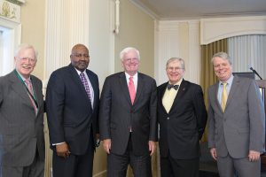 Shown (from left) are: Rusty Aertsen (MHIC Chairman), Kenneth Wade, Robert Sheridan, David Spina and Joe Flatley (MHIC President/CEO).