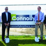 Shown (from left) are: Jay Connolly, vice president, Connolly Bros.; Lou Guarracina, president and founder, HighRes Biosolutions; Beverly mayor Michael Cahill; and Stephen Connolly IV, president, Connolly Bros.