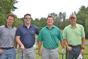 Shown (from left) are Ken Decosta of Decosta Appraisal; Adam Bokon of Brookline Bank; Ryan Bradley of Tritower Financial Group LLC and Robert Brown of Brookline Bank at the REFA Annual Charitable Golf Tournament.