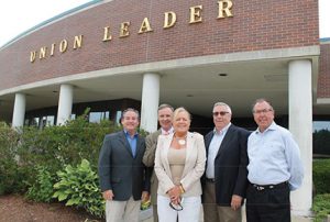 Shown (from left) are: Mike Reed, Stebbins Commercial; Joe McQuaid, publisher of Union Leader; Deanna Caron, Stebbins Commercial;  Jon Bartlett, president of Eagle; and Richard Danais, Danais Realty